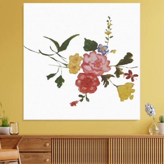 Bloemschilderij Japanse Bloem Canvas Afdruk (Insitu (Woonkamer))