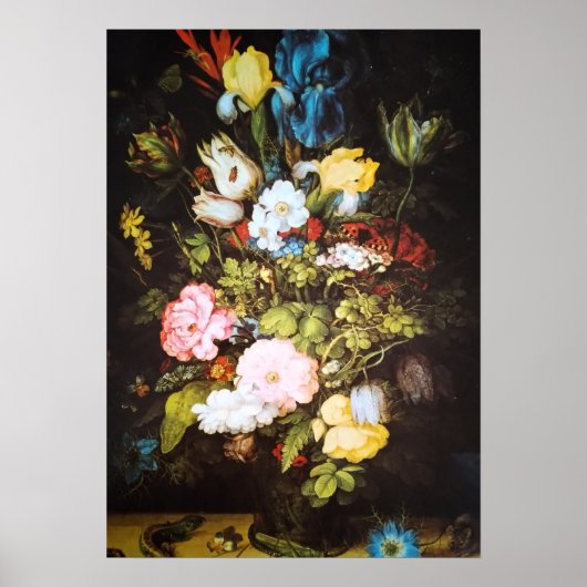Bloemschilderij Japanse Bloem Poster (Voorkant)