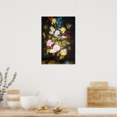 Bloemschilderij Japanse Bloem Poster (Keuken)