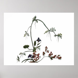 Bloemschilderij Japanse Bloem Poster