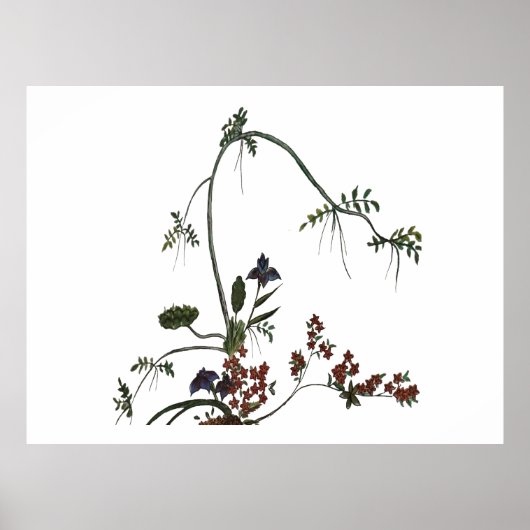 Bloemschilderij Japanse Bloem Poster (Voorkant)