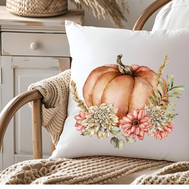 Bloemschildering Herfst Herfst Pompoen Kussen (Creator heeft geüpload)