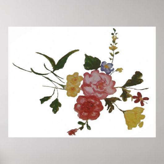 Bloemschildering Japanse Bloem Poster (Voorkant)