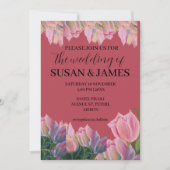 Bloemschildering roze tulpen magenta kaart (Voorkant)