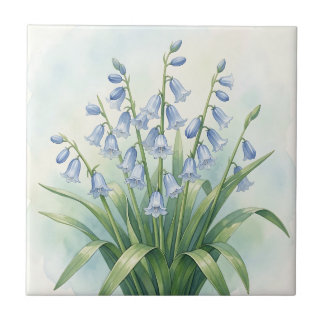 Bloemschildering van Blauwe Klokjes in Botanische Tegeltje