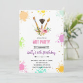 Bloemschilderkunst uitnodiging (Staand voorkant)