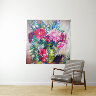 Bloemschilderkunst Wandkleed