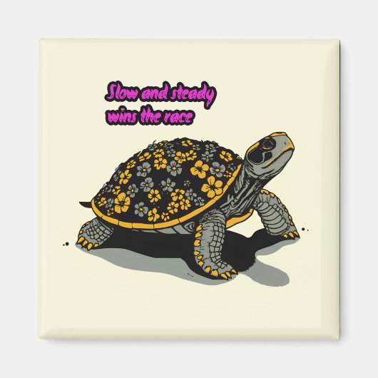 Bloemschildpad Magneet (Voorkant)