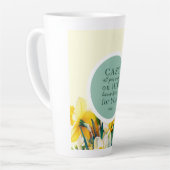 Bloemschrift 1 Petrus 5:7 Latte mok (Linkerhoek)