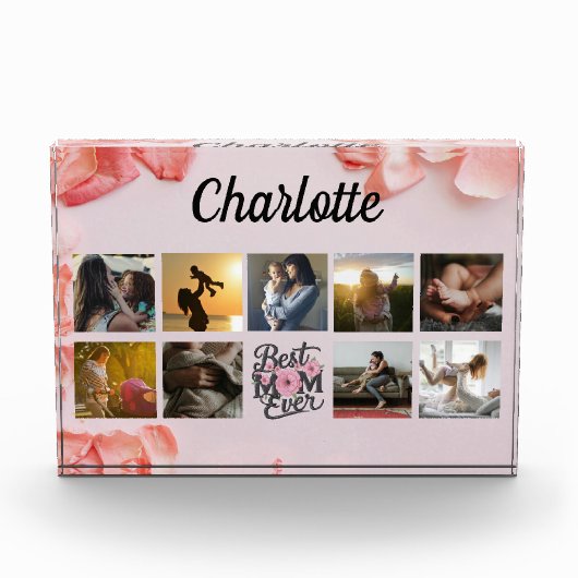 Bloemschrift Beste mam ooit Fotoblokken (Voorkant)