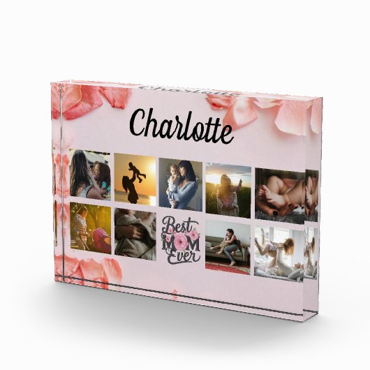 Bloemschrift Beste mam ooit Fotoblokken (Rechts)