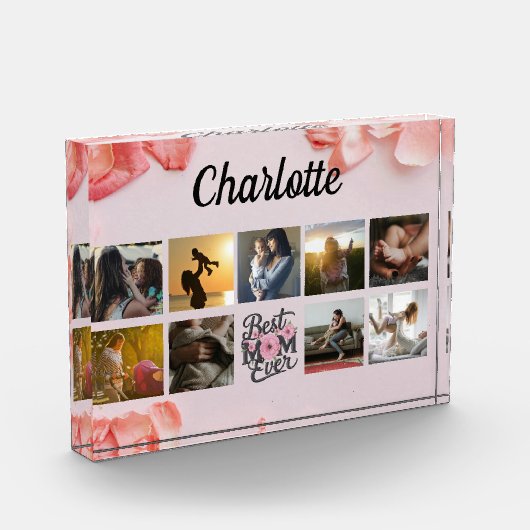 Bloemschrift Beste mam ooit Fotoblokken (Links)