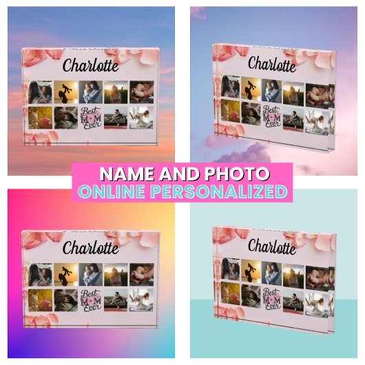 Bloemschrift Beste mam ooit Fotoblokken