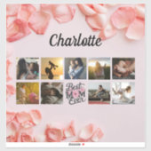 Bloemschrift Beste Moeder ooit Moeder's Fotocollag Sticker (Vel)