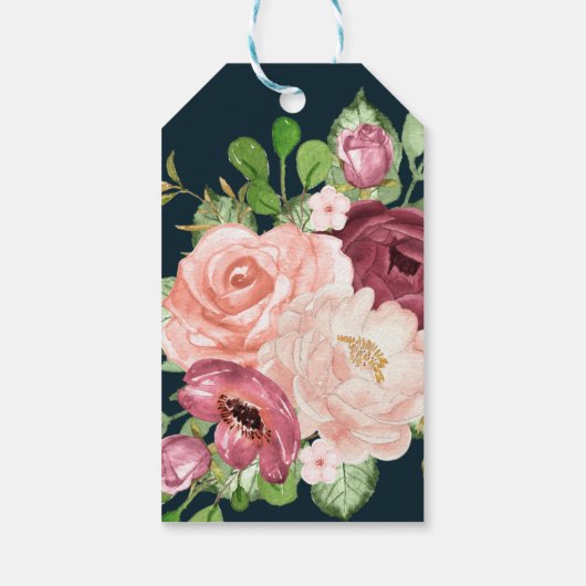 bloemschrift van juffrouw naar mevrouw bruids douc cadeaulabel (Achterkant)