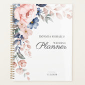 Bloemschrift Waterverf Roze Bloemen Bruiloft Planner (Voorkant)