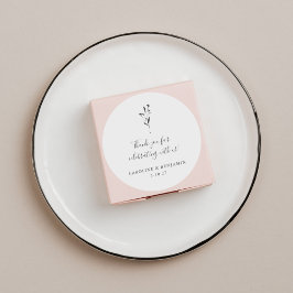 Bloemschrift Wit Boho Wedding Custom Dank u Ronde Sticker