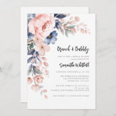 Bloemscript Bubbly en Brunch Vrijgezellenfeest Kaart (Voorkant / Achterkant)