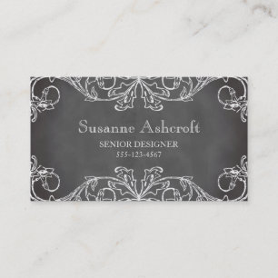  Bloemscroll krijtbord chic designer Visitekaartje