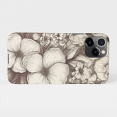 bloemsepiapatroon (10) iPhone hoesje (Achterkant horizontaal)