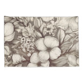 bloemsepiapatroon (10) kussensloop (Achterkant-Rechts)