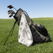  bloemsepiapatroon (11) golfhanddoek (Groen)