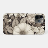  bloemsepiapatroon (12) Case-Mate iPhone case (Achterkant (horizontaal))