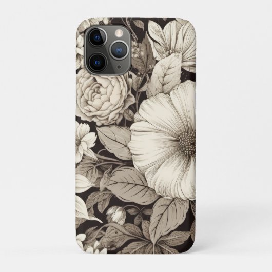  bloemsepiapatroon (12) Case-Mate iPhone case (Achterkant)