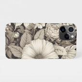 bloemsepiapatroon (12) iPhone hoesje (Achterkant horizontaal)