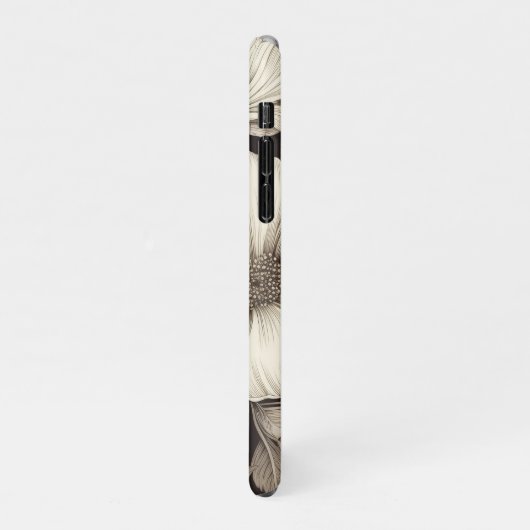  bloemsepiapatroon (12) iPhone hoesje (Linkerkant)