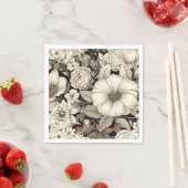 bloemsepiapatroon (12) servet (Insitu)