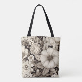 bloemsepiapatroon (12) tote bag (Achterkant)