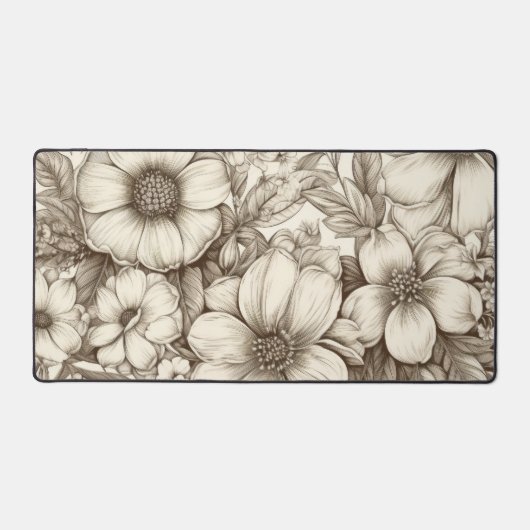  bloemsepiapatroon (13) bureaumat (Voorkant)