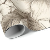 bloemsepiapatroon (13) cadeaupapier (Rol Hoek)