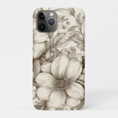  bloemsepiapatroon (13) Case-Mate iPhone case (Achterkant)