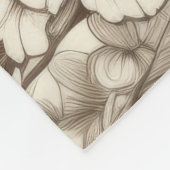 bloemsepiapatroon (13) fleece deken (Hoek)