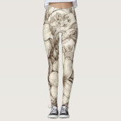  bloemsepiapatroon (13) leggings (Voorkant)