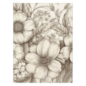  bloemsepiapatroon (13) tafelkleed (Voorkant)