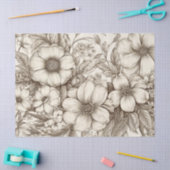  bloemsepiapatroon (13) tissuepapier (Craft)