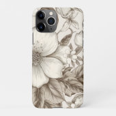  bloemsepiapatroon (14) iPhone hoesje (Achterkant)