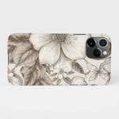  bloemsepiapatroon (14) iPhone hoesje (Achterkant horizontaal)