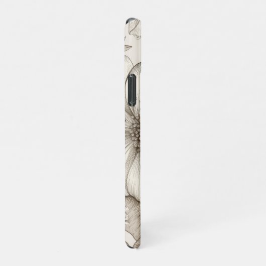  bloemsepiapatroon (14) iPhone hoesje (Rechterkant)