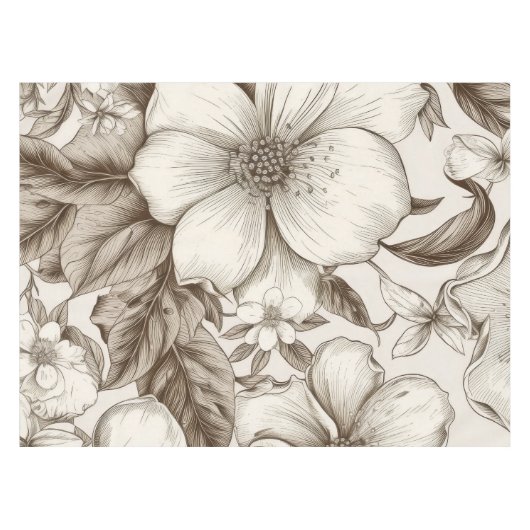  bloemsepiapatroon (14) tafelkleed (Voorkant (Horizontaal))