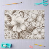  bloemsepiapatroon (14) tissuepapier (Craft)