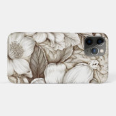 bloemsepiapatroon (15) Case-Mate iPhone case (Achterkant (horizontaal))