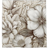  bloemsepiapatroon (15) douchegordijn (Voorkant)