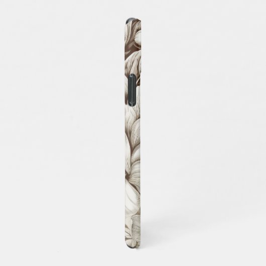  bloemsepiapatroon (15) iPhone hoesje (Rechterkant)