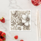  bloemsepiapatroon (15) servet (Insitu)