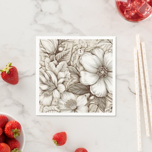  bloemsepiapatroon (15) servet (Insitu)