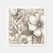 bloemsepiapatroon (15) servet (Voorkant)